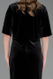 Robe de Soirée Grande Taille Longue Velours Longue Velours Noir ABU6669