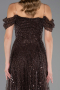 Robe de Soirée Longue Perlé Brun ABU6659