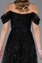 Robe de Soirée Longue Perlé Noir ABU6659
