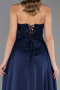 Robe de Soirée Longue Perlé Bleu Marine ABU6673