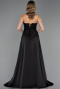 Robe de Soirée Longue Perlé Noir ABU6673