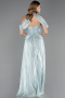Robe de Soirée Longue Mousseline Menthe ABU6640