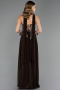 Robe de Soirée Longue Mousseline Brun ABU6665