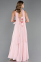 Robe de Soirée Longue Mousseline Poudre ABU6665