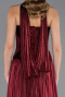 Robe de Soirée Longue Mousseline Rouge Bordeaux ABU6666
