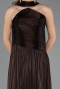 Robe de Soirée Longue Mousseline Brun ABU6666