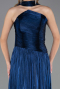 Robe de Soirée Longue Mousseline Bleu Marine ABU6666