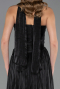 Robe de Soirée Longue Mousseline Noir ABU6666