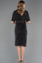 Robe De Invitation Grande Taille Midi Noir ABK2704