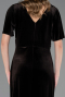 Robe de Soirée Grande Taille Longue Velours Longue Velours Brun ABU4317