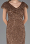 Robe de Soirée Grande Taille Longue Perlé Cuivre ABU6672