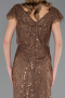 Robe de Soirée Grande Taille Longue Perlé Cuivre ABU6672
