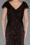 Robe de Soirée Grande Taille Longue Perlé Brun ABU6672