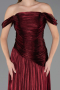 Robe De Soirée Grande Taille Longue Mousseline Rouge Bordeaux ABU6685