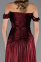 Robe De Soirée Grande Taille Longue Mousseline Rouge Bordeaux ABU6685