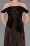 Robe de Soirée Longue Mousseline Brun ABU6674