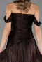 Robe de Soirée Longue Mousseline Brun ABU6674