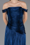 Robe De Soirée Grande Taille Longue Mousseline Bleu Marine ABU6685