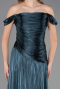 Robe de Soirée Longue Mousseline Vert Pétrole ABU6674