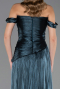 Robe de Soirée Longue Mousseline Vert Pétrole ABU6674