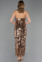 Robe de Soirée Longue Squameuse Cuivre ABU6676