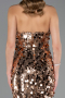 Robe de Soirée Longue Squameuse Cuivre ABU6676