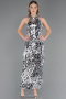 Robe de Soirée Longue Squameuse Argent ABU6676
