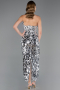 Robe de Soirée Longue Squameuse Argent ABU6676