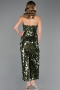Robe de Soirée Longue Squameuse Kaki ABU6676