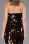 Robe de Soirée Longue Squameuse Brun ABU6676