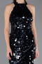 Robe de Soirée Longue Squameuse Bleu Marine ABU6676