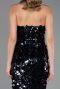 Robe de Soirée Longue Squameuse Bleu Marine ABU6676
