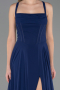 Robe de Soirée Longue Mousseline Bleu Marine ABU6677