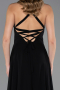 Robe de Soirée Longue Mousseline Noir ABU6677