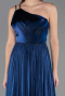 Robe de Soirée Longue Mousseline Bleu Marine ABU6678