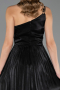 Robe de Soirée Longue Mousseline Noir ABU6678