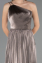 Robe de Soirée Longue Mousseline Vison ABU6678