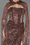 Robe de Soirée Longue Perlé Cuivre ABU6679