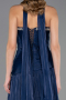 Robe de Soirée Longue Mousseline Bleu Marine ABU6681