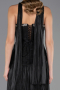 Robe de Soirée Longue Mousseline Noir ABU6681