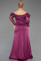 Robe de Soirée Grande Taille Longue Satin Prune ABU6667