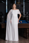 Robe de Soirée Longue Mousseline Blanc ABU5418