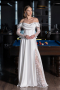 Robe de Soirée Longue Satin Blanc ABU5054