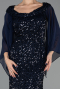 Robe De Soirée Grande Taille Longue Bleu Marine ABU6687