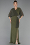 Robe de Soirée Grande Taille Longue Kaki ABU2979