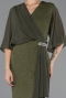 Robe de Soirée Grande Taille Longue Kaki ABU2979