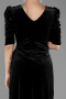 Robes De Soirée En Velours Grande Taille Midi Velours Noir ABK2706