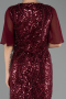 Robe de Soirée Grande Taille Longue Perlé Rouge Bordeaux ABU6689