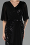 Robe de Soirée Grande Taille Longue Perlé Noir ABU6689