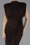 Robe de Soirée Grande Taille Longue Brun ABU6690
